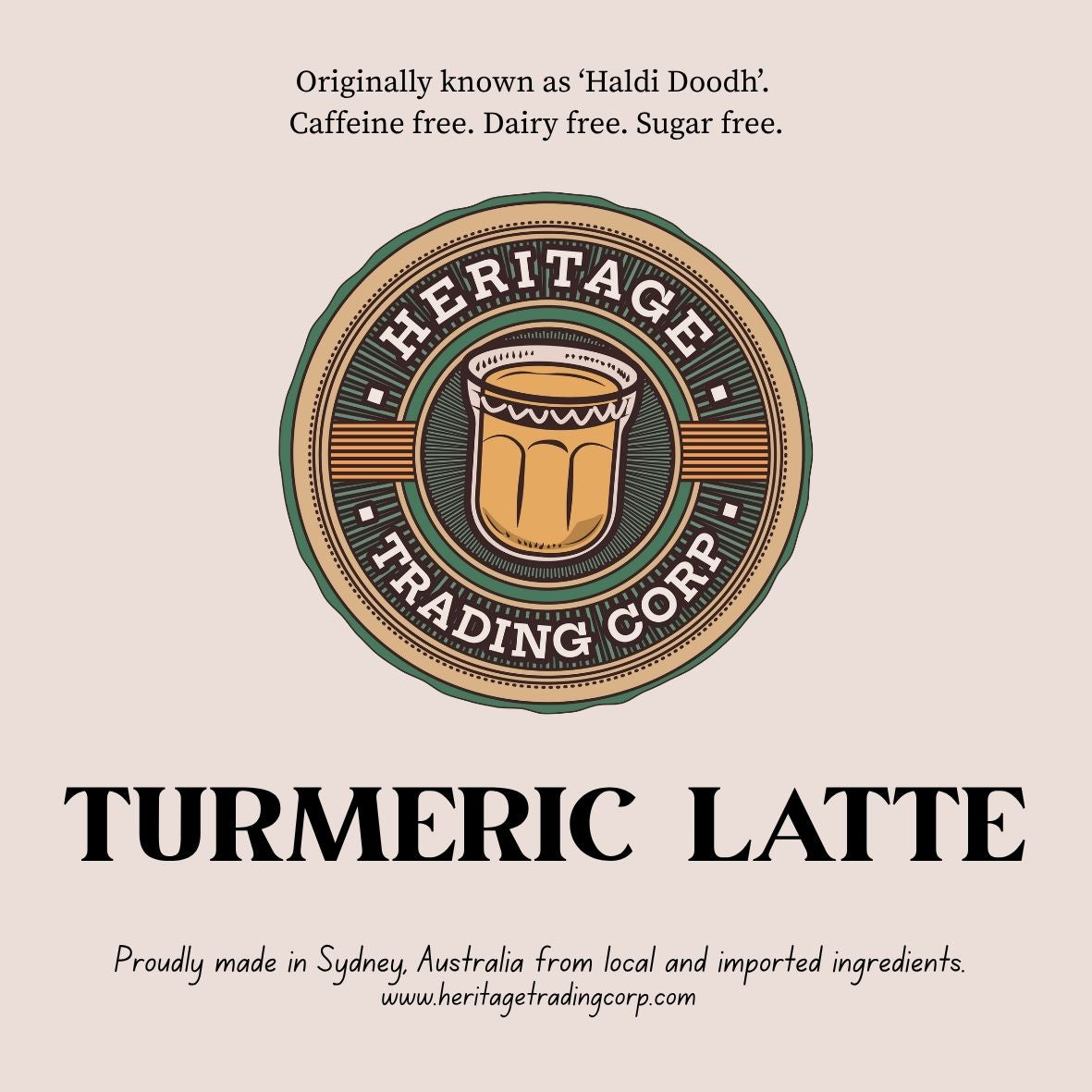 Heritage Trading Corp Turmeric Latte label